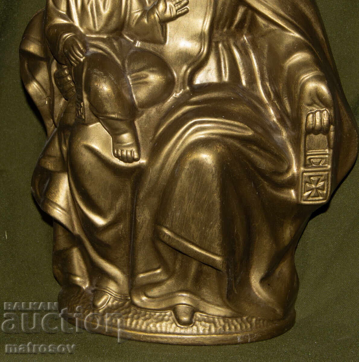 Месингова фигура скулптура Девата с Младенеца - 6