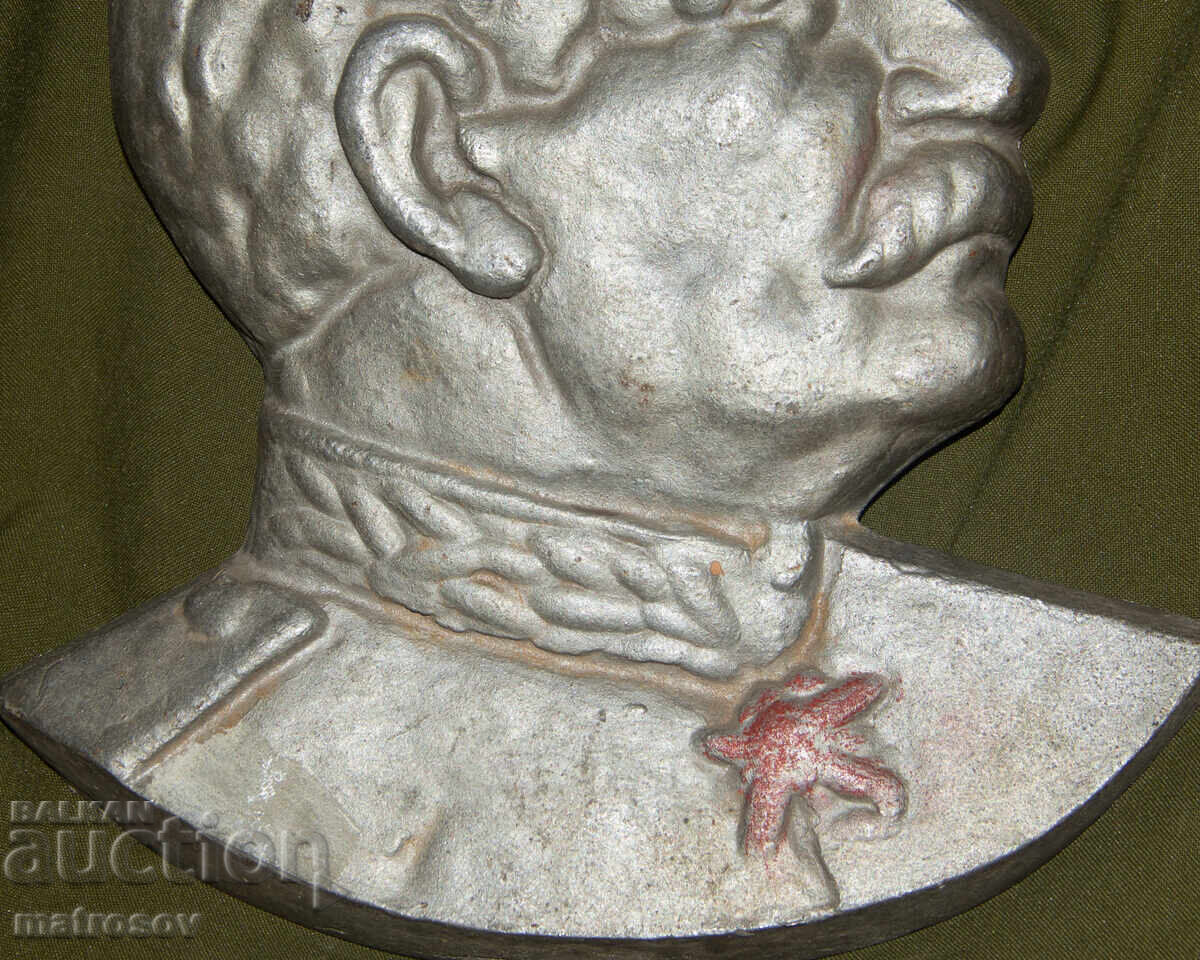 Metal heavy bas-relief Joseph Stalin - 5