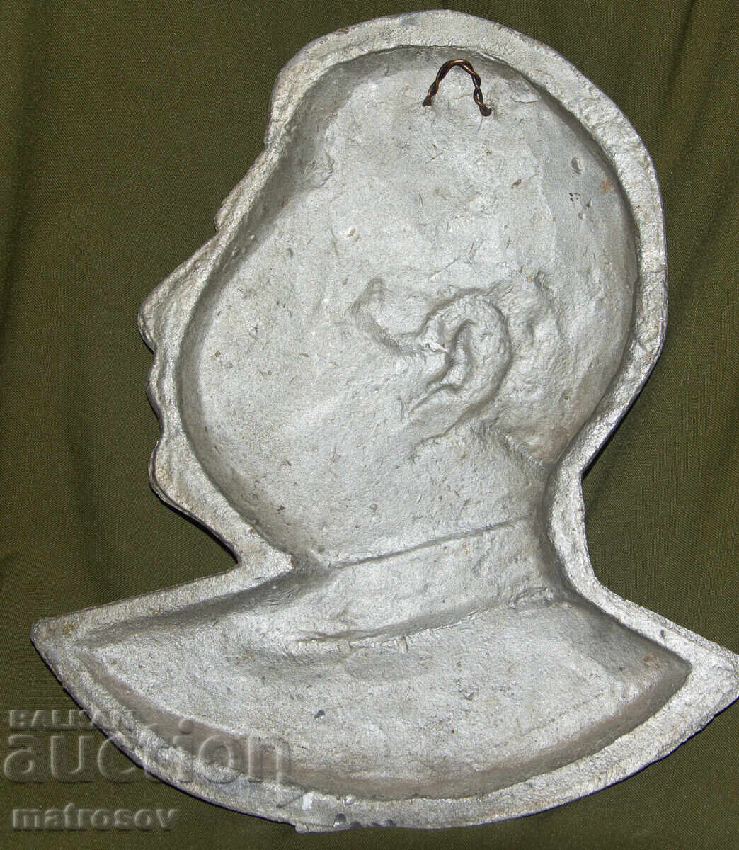Metal heavy bas-relief Joseph Stalin - 6