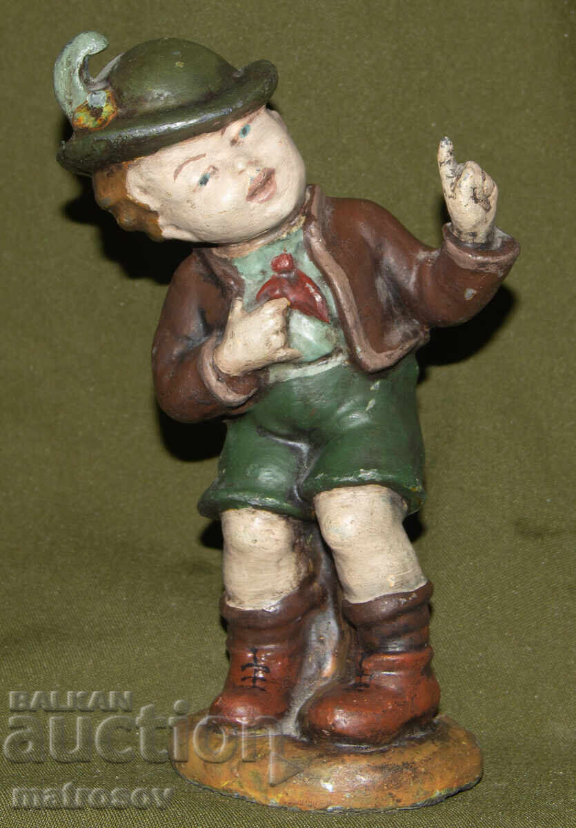 Original metal sculpture of a boy in Bavarian costume with price 220.00 BGN | € 112.48