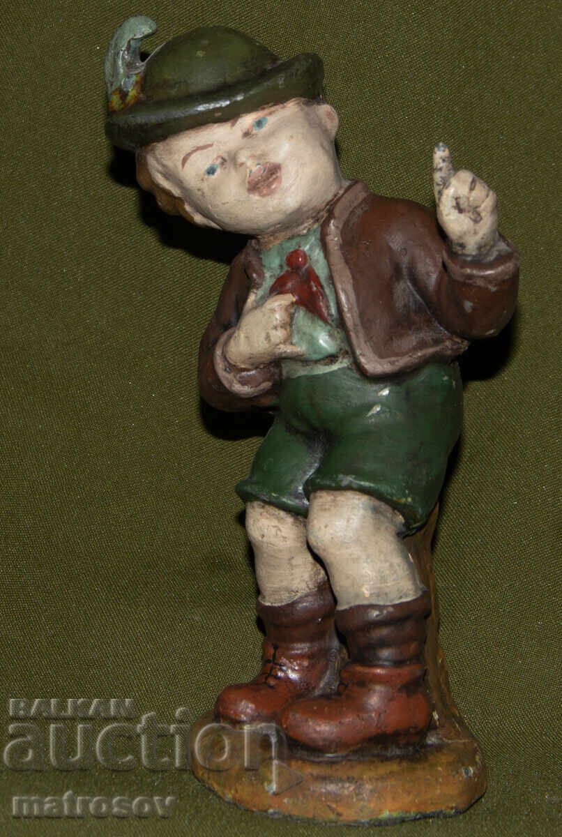 Original metal sculpture of a boy in Bavarian costume - 6