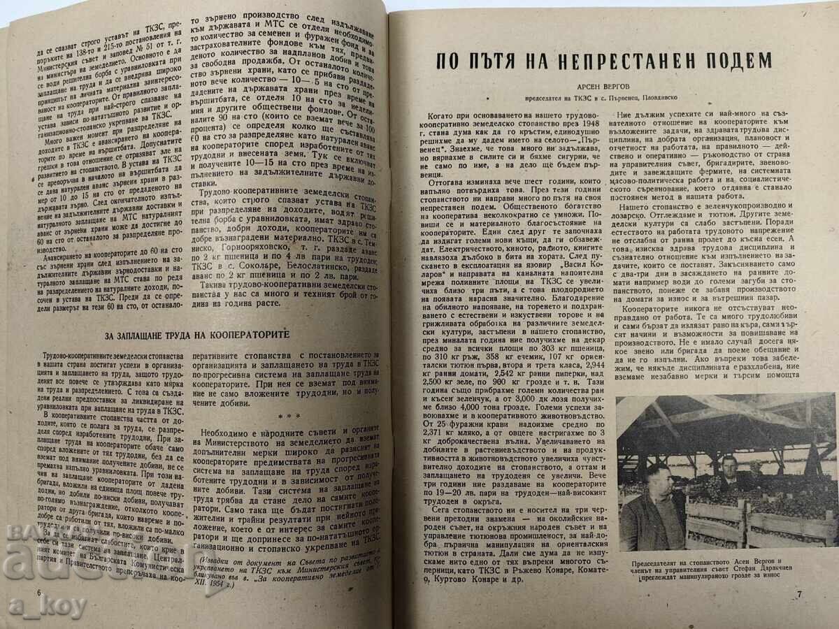 Livrarea 1954 COOPERATIVA AGRICOLĂ SOCIALISTĂ REVISTĂ ZIAR NRB TKZS