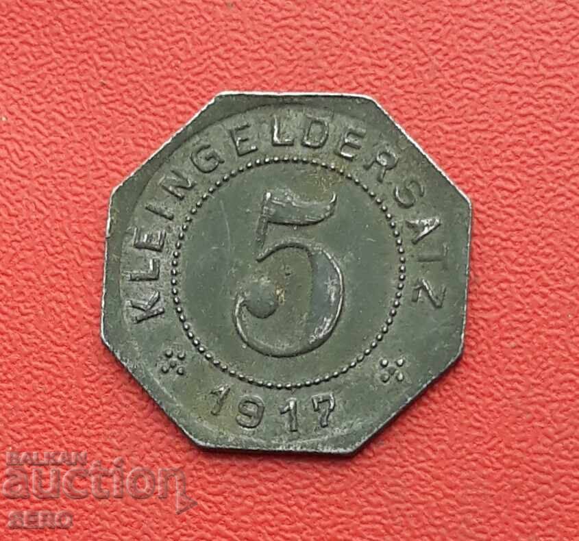 Germany - Baden-Württemberg - Tübingen - 5 Pfennig 1917 Germany - Baden-Württemberg - Tübingen - 5 Pfennig 1917