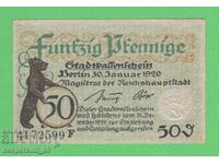 (¯`'•.¸NOTGELD (gr. Βερολίνο) 1920 UNC- -50 πφένιγκ¸.•'´¯)
