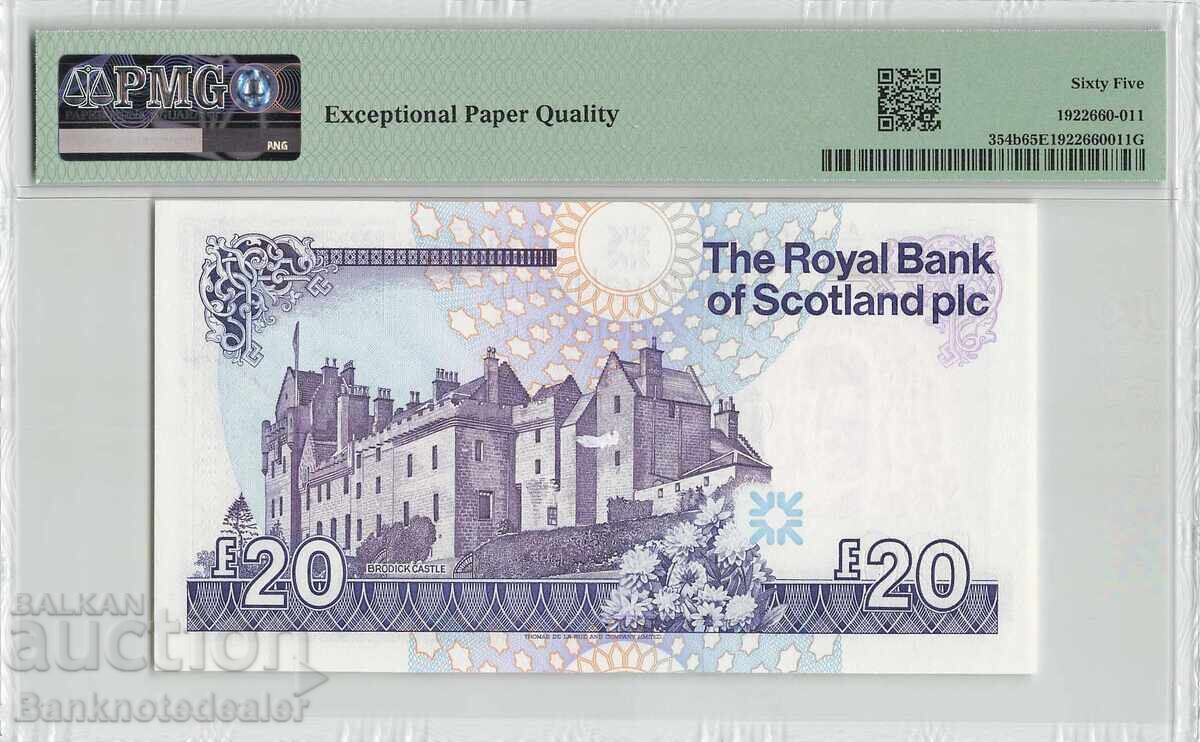Scotland 20 Pounds 1992 Pick 354b PMG Gem UNC 65 EPQ with price 220.00 BGN | € 112.48