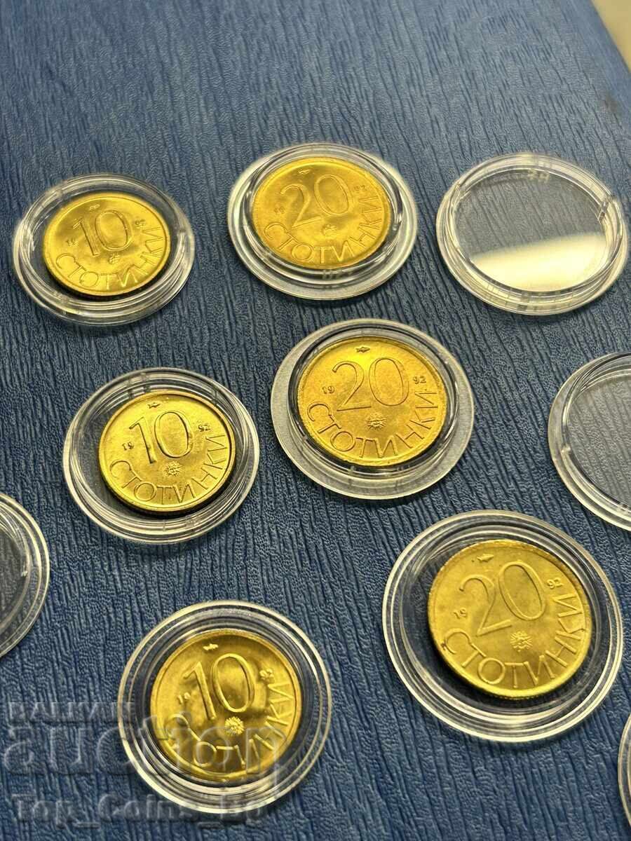 UNC set of 3 x 10 and 20 cents 1992 set of 2 with price 15.65 BGN | € 8.00 UNC set of 3 x 10 and 20 cents 1992 set of 2 with price 15.65 BGN | € 8.00