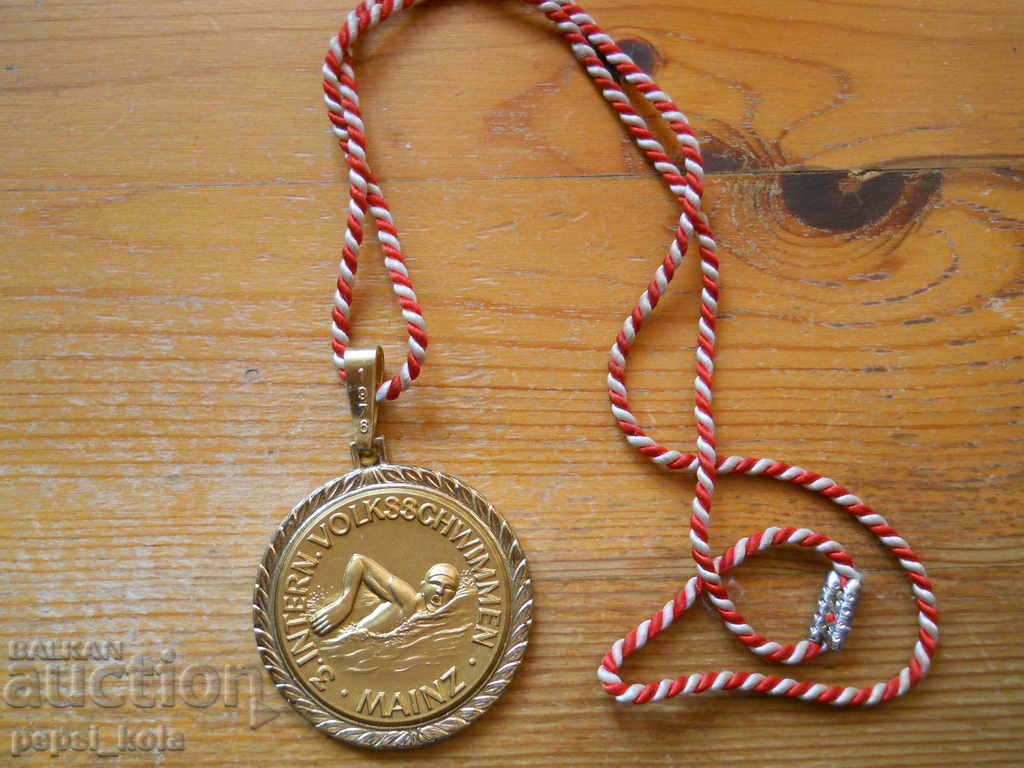 Аукцион Медал - 3-то преплуване на р. Рейн - Майнц 1976 г - златен Аукцион Медал - 3-то преплуване на р. Рейн - Майнц 1976 г - златен