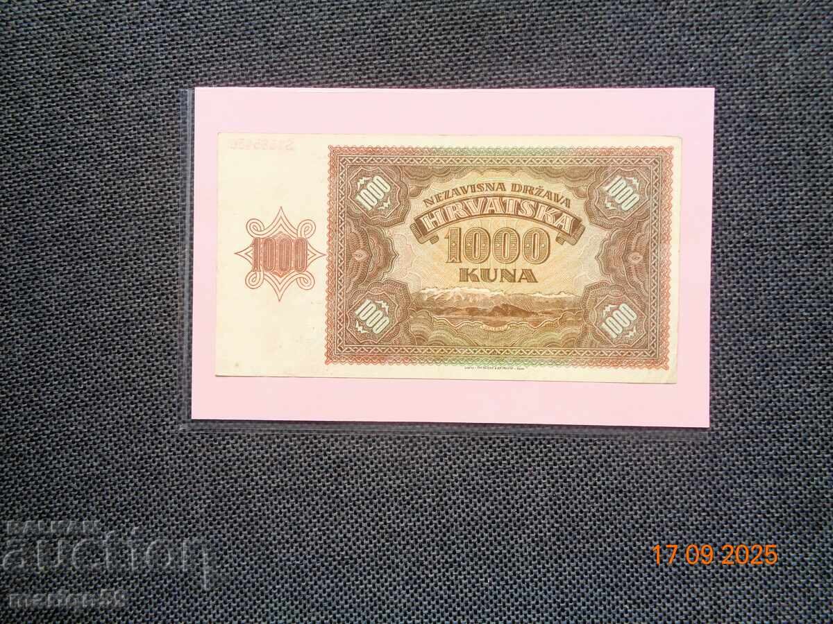 Excelentă bancnotă de 1000 de kuna din 1941 cu preț 20.00 BGN | € 10.23 Excelentă bancnotă de 1000 de kuna din 1941 cu preț 20.00 BGN | € 10.23