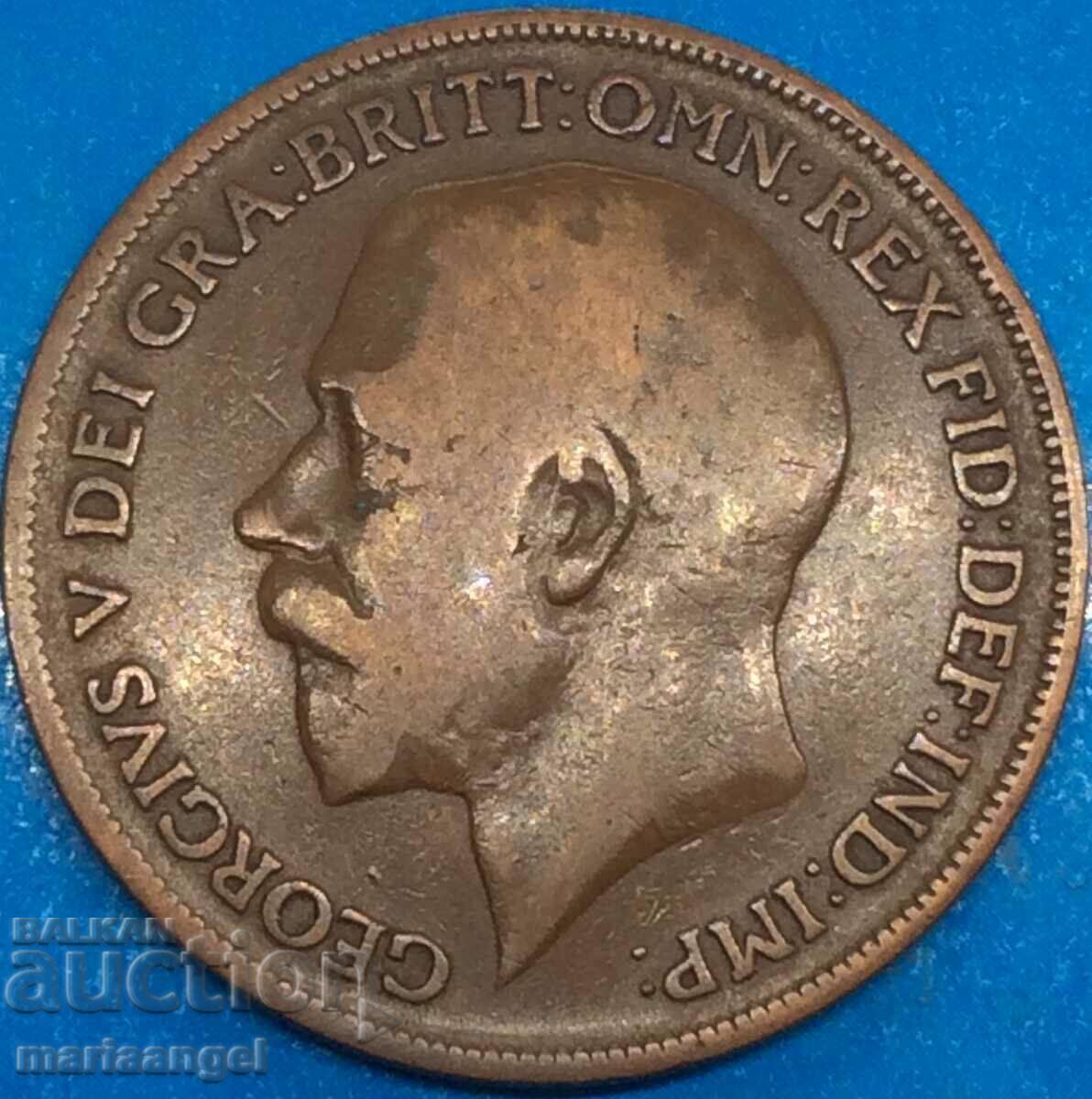 Великобритания 1 пени 1920 Джордж V 30мм бронз - 6 Великобритания 1 пени 1920 Джордж V 30мм бронз - 6