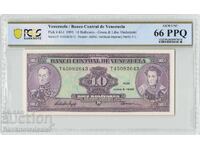 Venezuela 10 Bolivares 1995 Pick 61d PCGS Gem UNC 66 PPQ