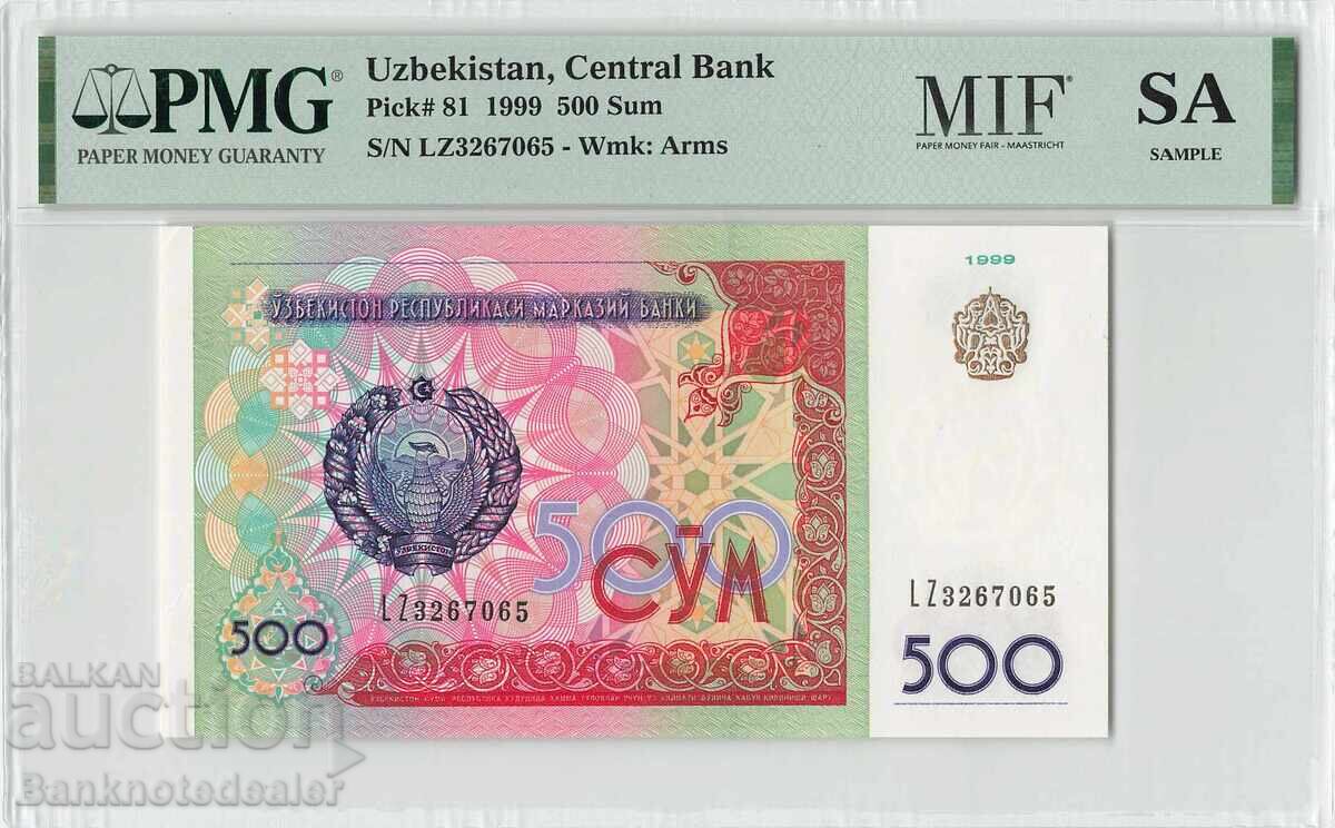 Uzbekistan 500 Sum 1999 MIF Pick 81 PMG MIF Maastricht