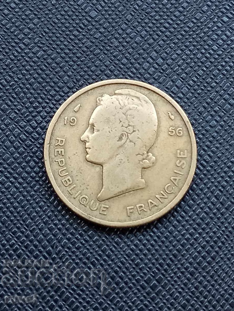 Френска Западна Африка, 25 франка 1956 г. с цена 2.70 лв. | € 1.38