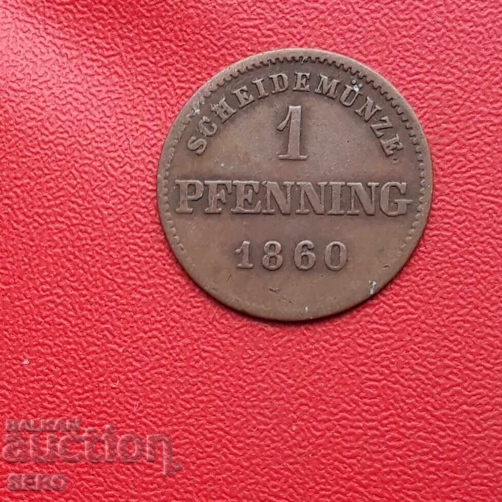 Germania-Bavaria-1 Pfennig 1860