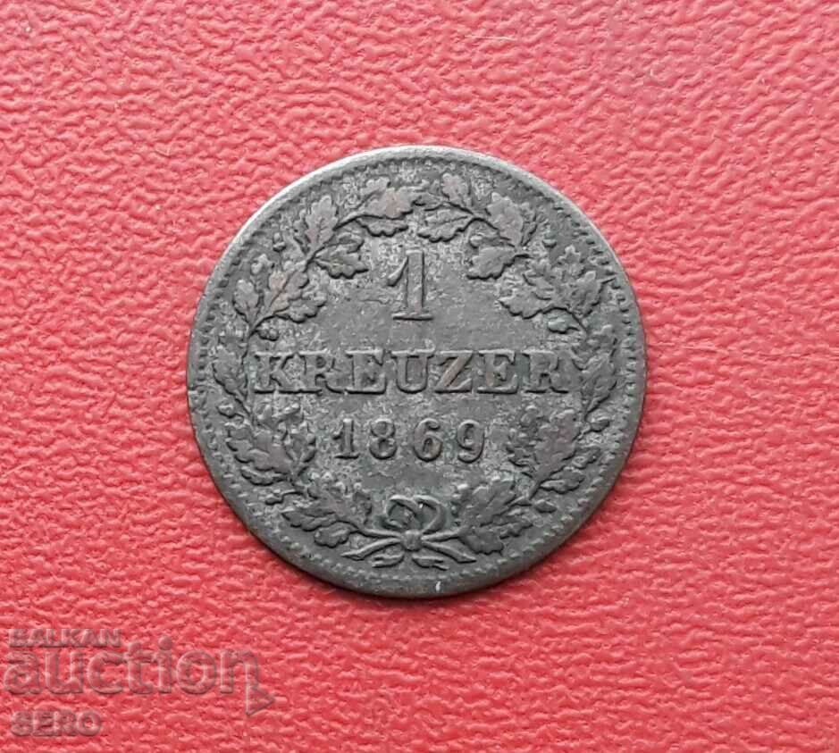 Germany-Bavaria-1 Kreuzer 1869 Germany-Bavaria-1 Kreuzer 1869