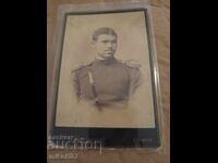Снимка картон фотография Княжески Офицер 1885 г. Карастоянов