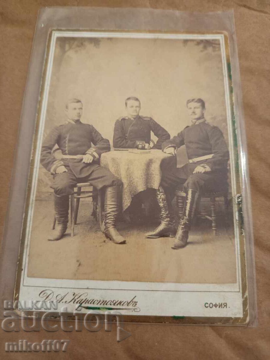 Photograph cardboard photography Princely Officer 1885 Karastoyanov
