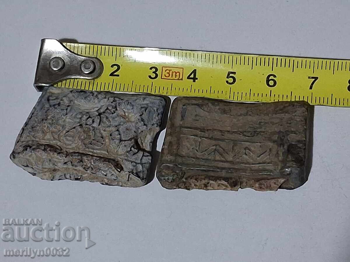 Licitație 2 buc Cremene cu cămașă de plumb pentru pușcă de fortăreață, secolul al XVIII-lea