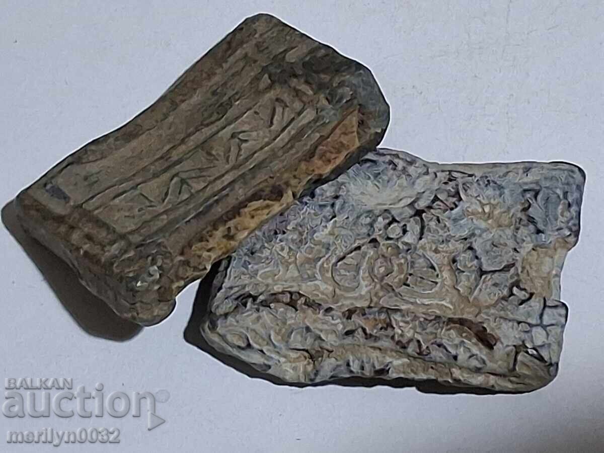 2 buc Cremene cu cămașă de plumb pentru pușcă de fortăreață, secolul al XVIII-lea