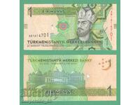 (¯`'•.¸ TURKMENISTAN 1 manat 2014 UNC ¸.•'´¯)