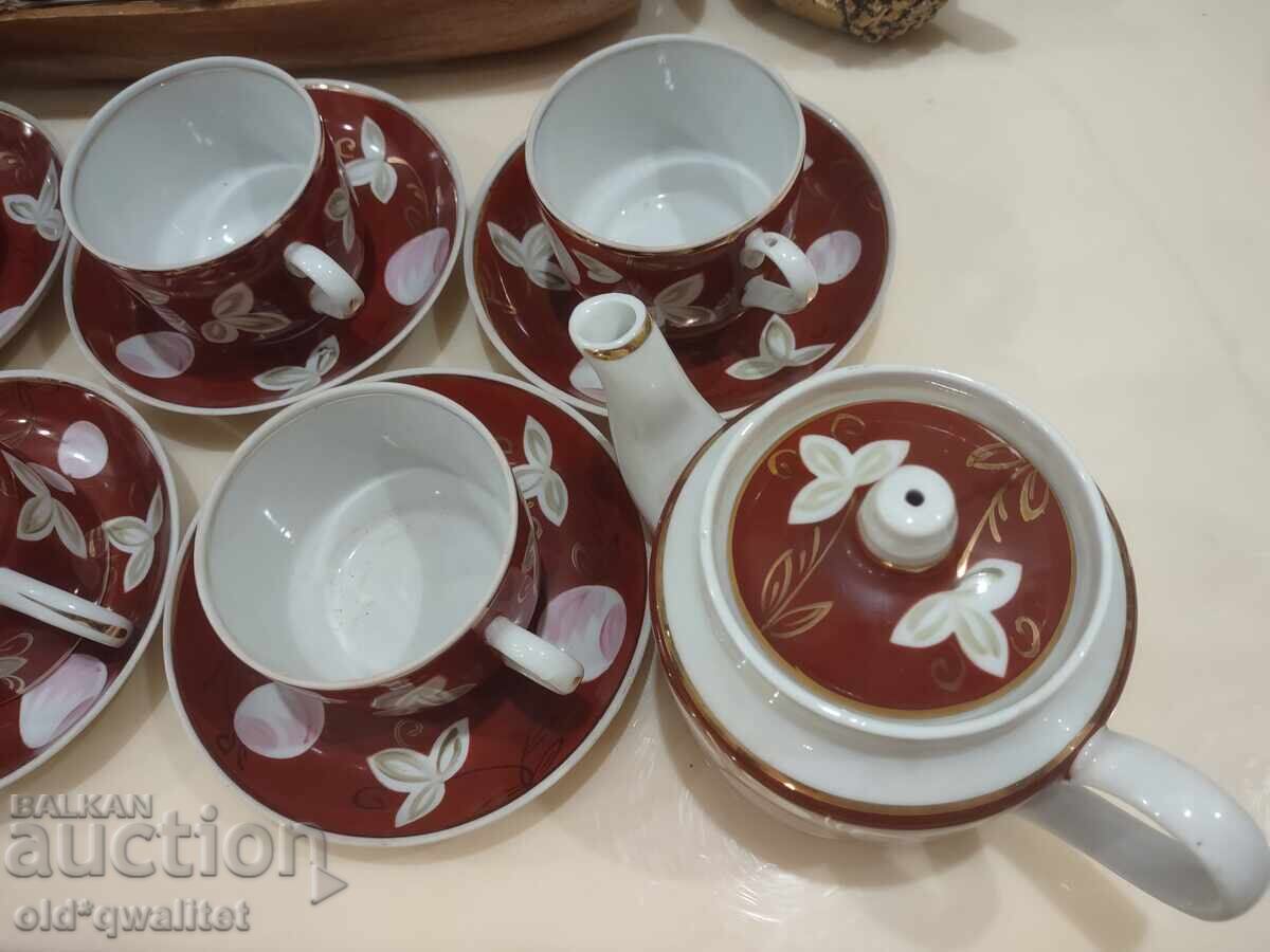 Аукцион Руски порцелан, ръчно рисуван, сервиз, маркиран