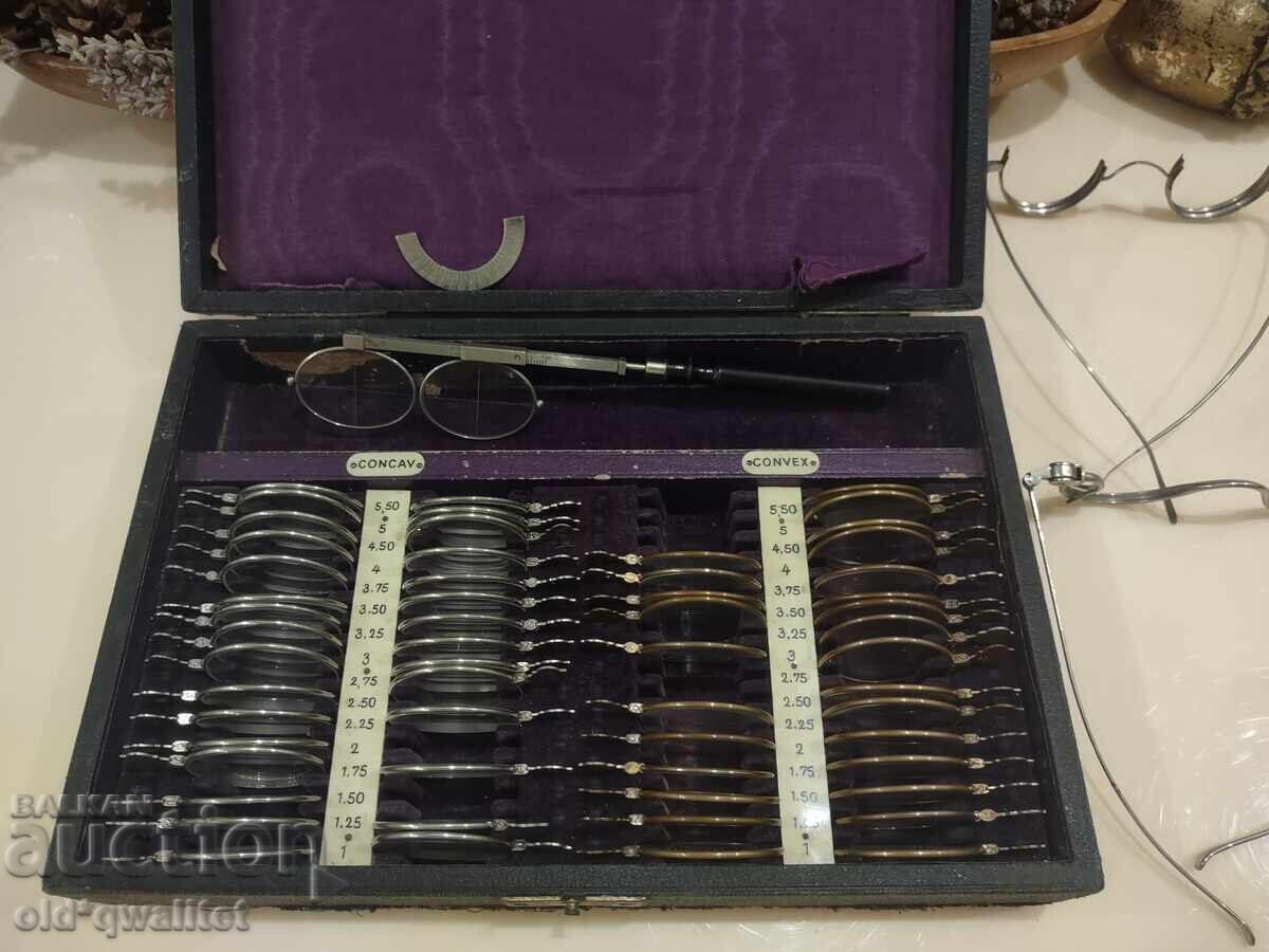 ♛ Стар колекционерски комплект от очна практика, оптика ♛ Стар колекционерски комплект от очна практика, оптика