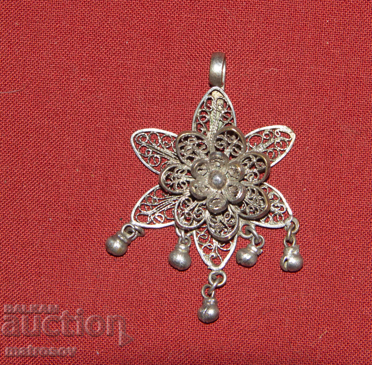 Доставка на Старо сребърно украшение колие филигран