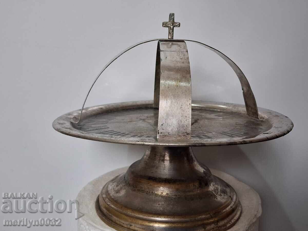 Ορθόδοξη ταψί για αντίδωρο κοινωνία δίσκος σκεύος Ιησούς σταυρός