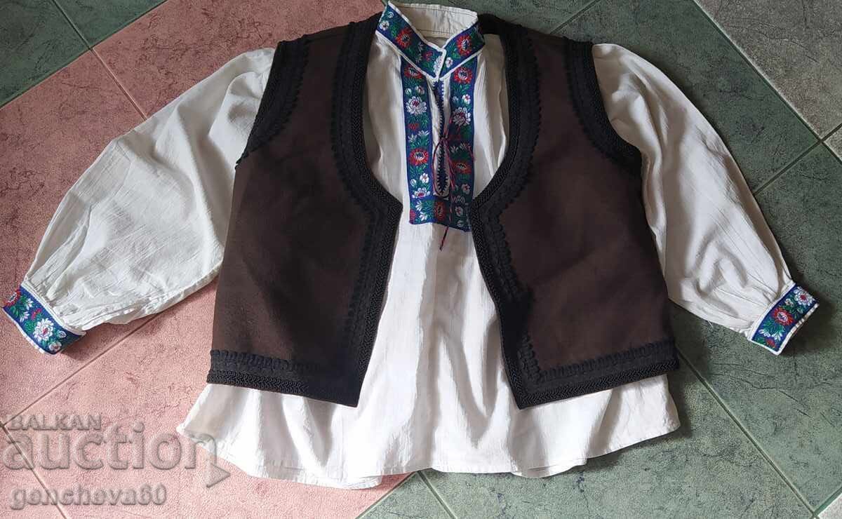 Children's/Teen's shirt and vest with braid, folk costume