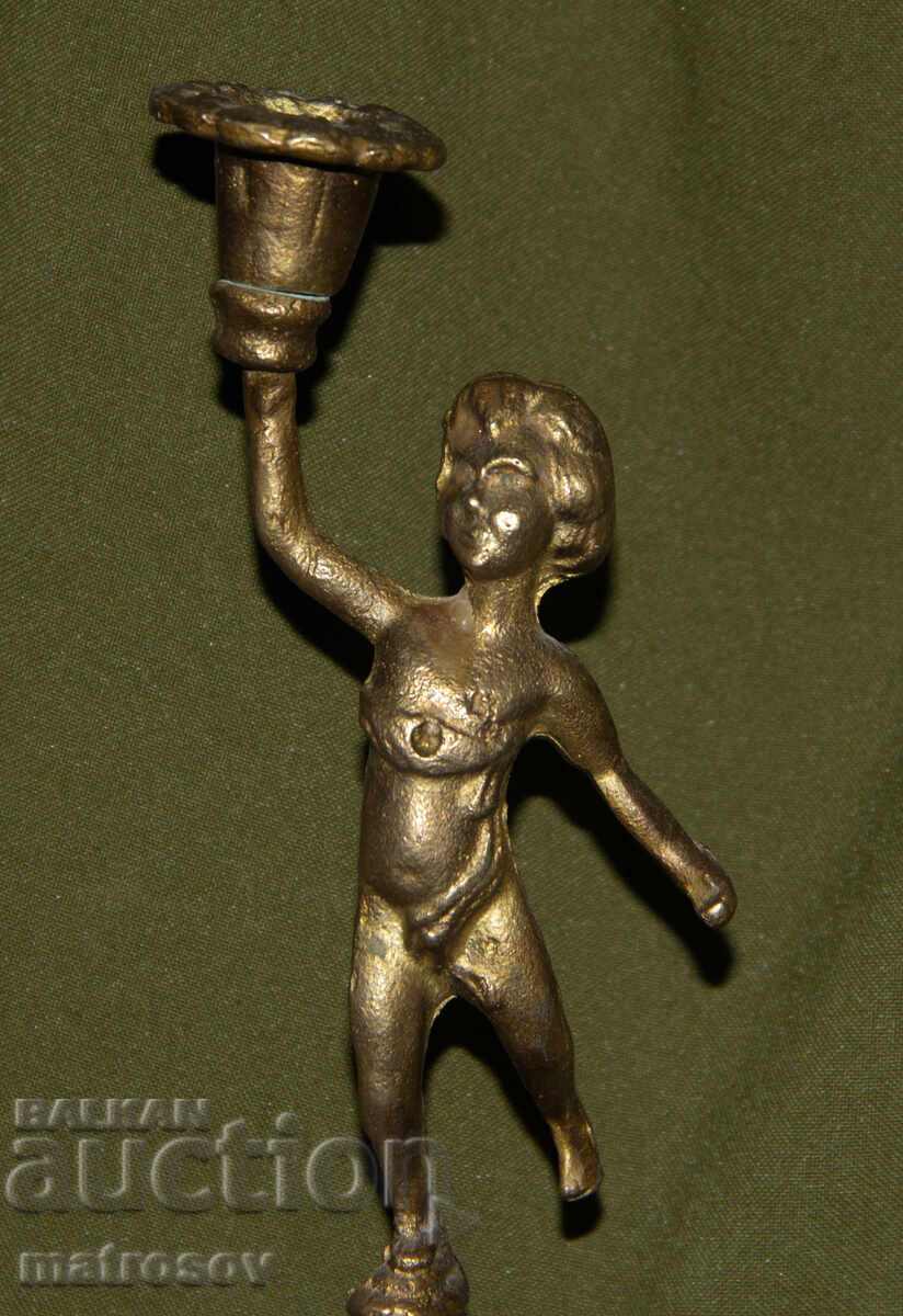 Auction Brass sculpture statue candlestick Auction Brass sculpture statue candlestick