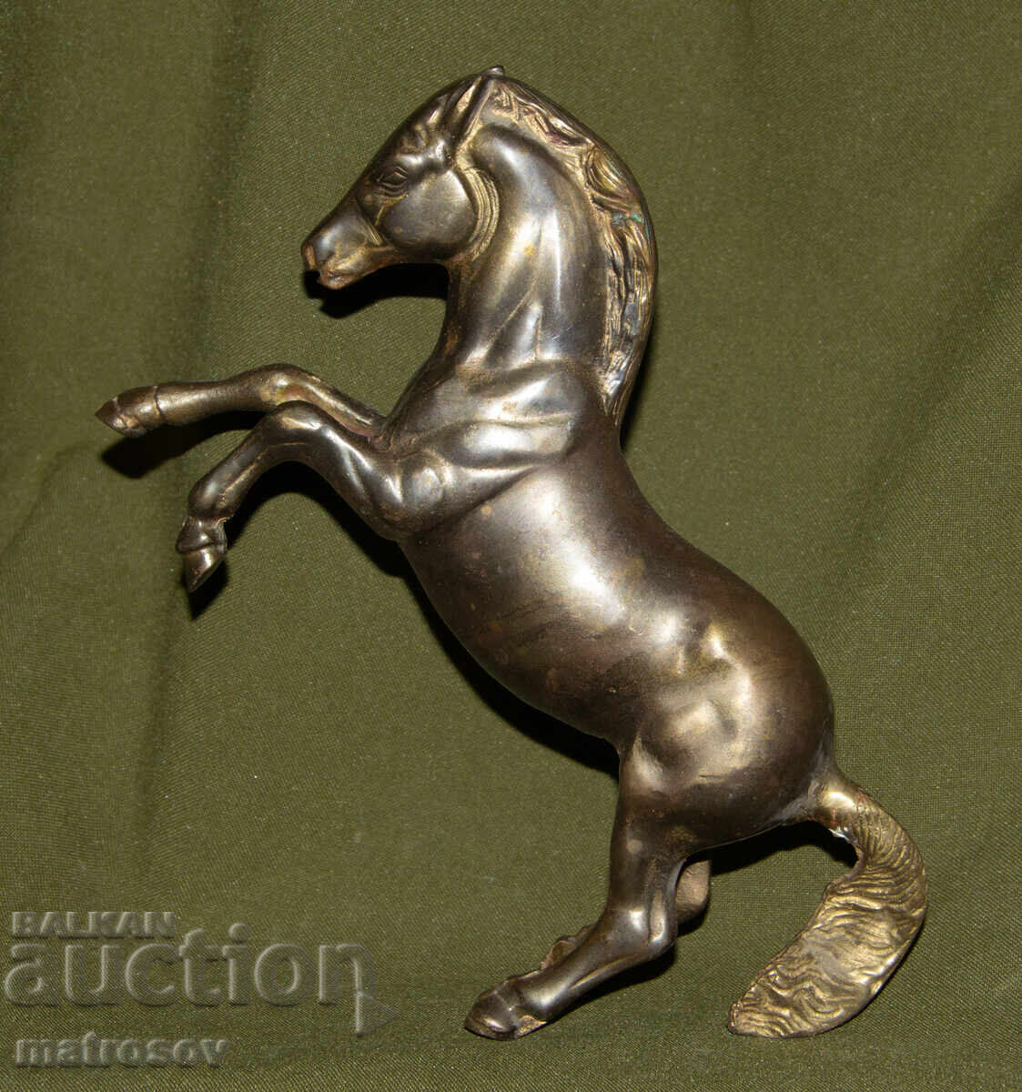 Αυθεντικό χάλκινο γλυπτό όρθιου αλόγου - 5