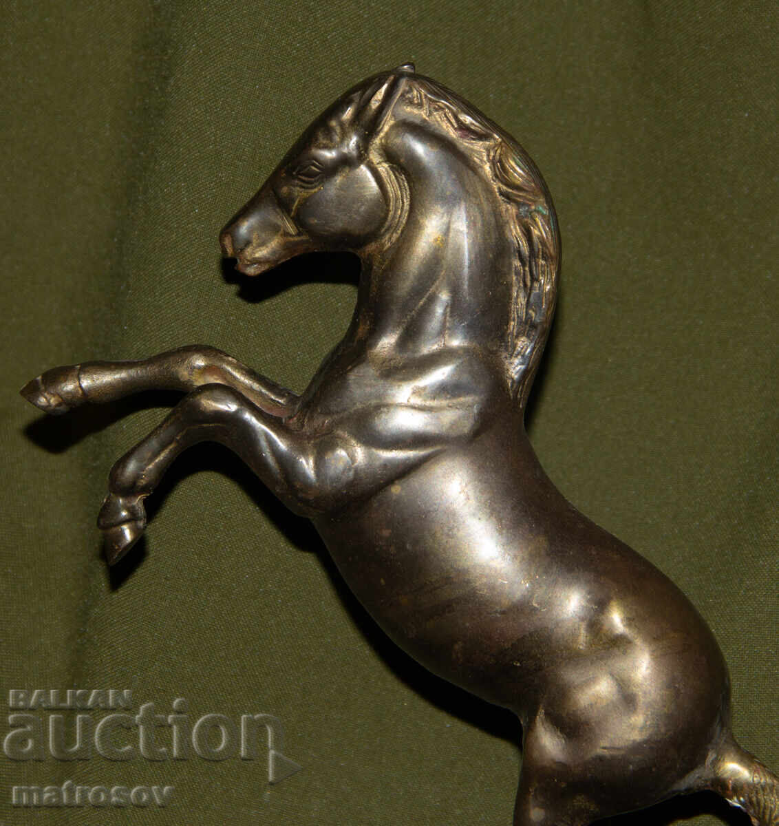 Αυθεντικό χάλκινο γλυπτό όρθιου αλόγου - 6