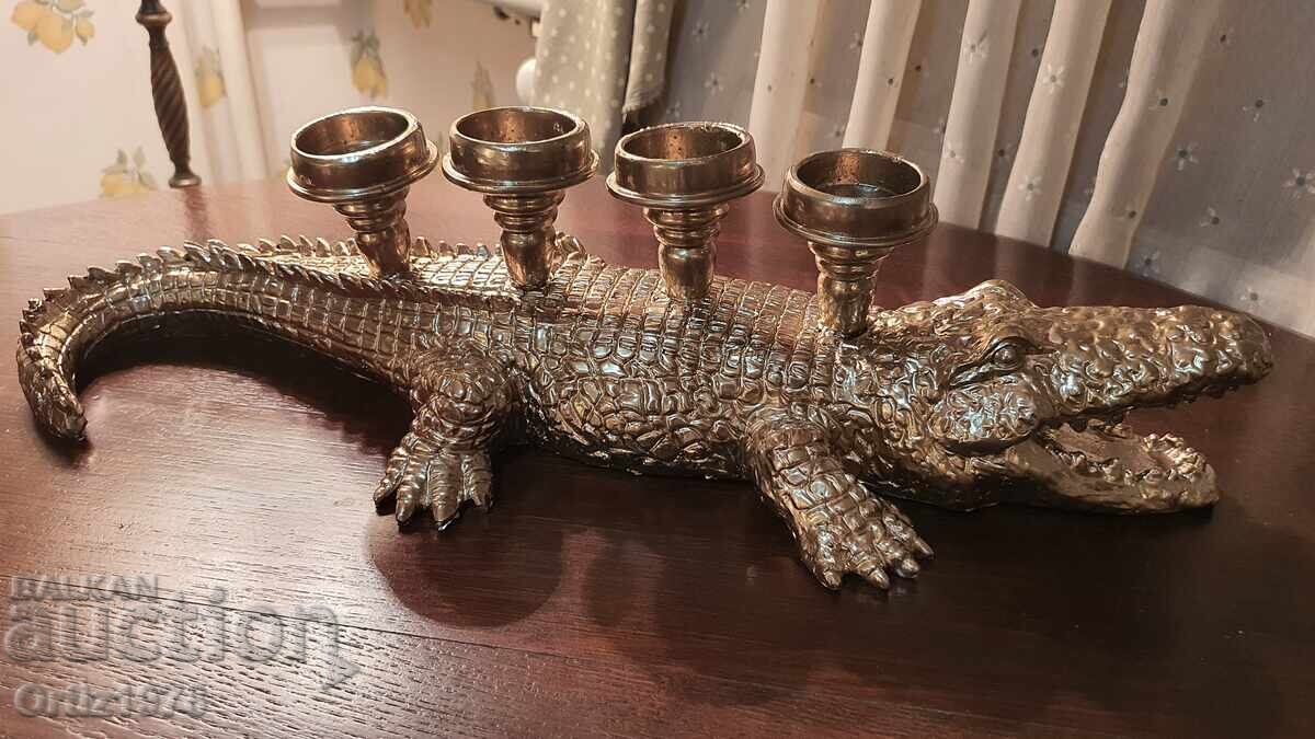 Грамаден крокодил– свещник, Италия, 50см