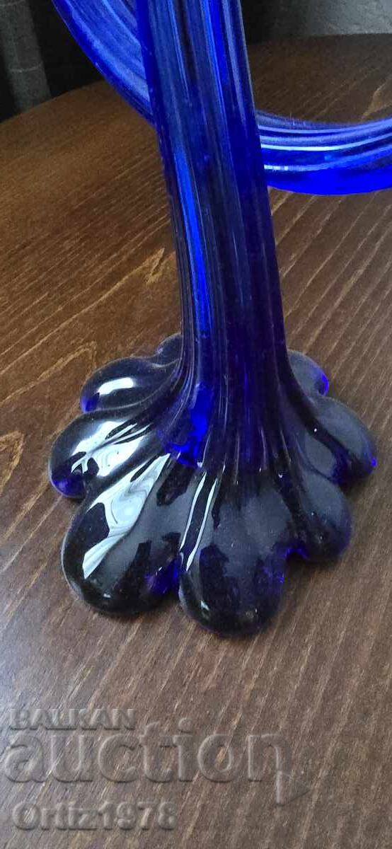 Συλλεκτική βάζα κοβαλτίου, φυσητό γυαλί, 39εκ - 5