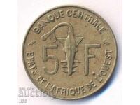Africa de Vest - 5 franci 1965