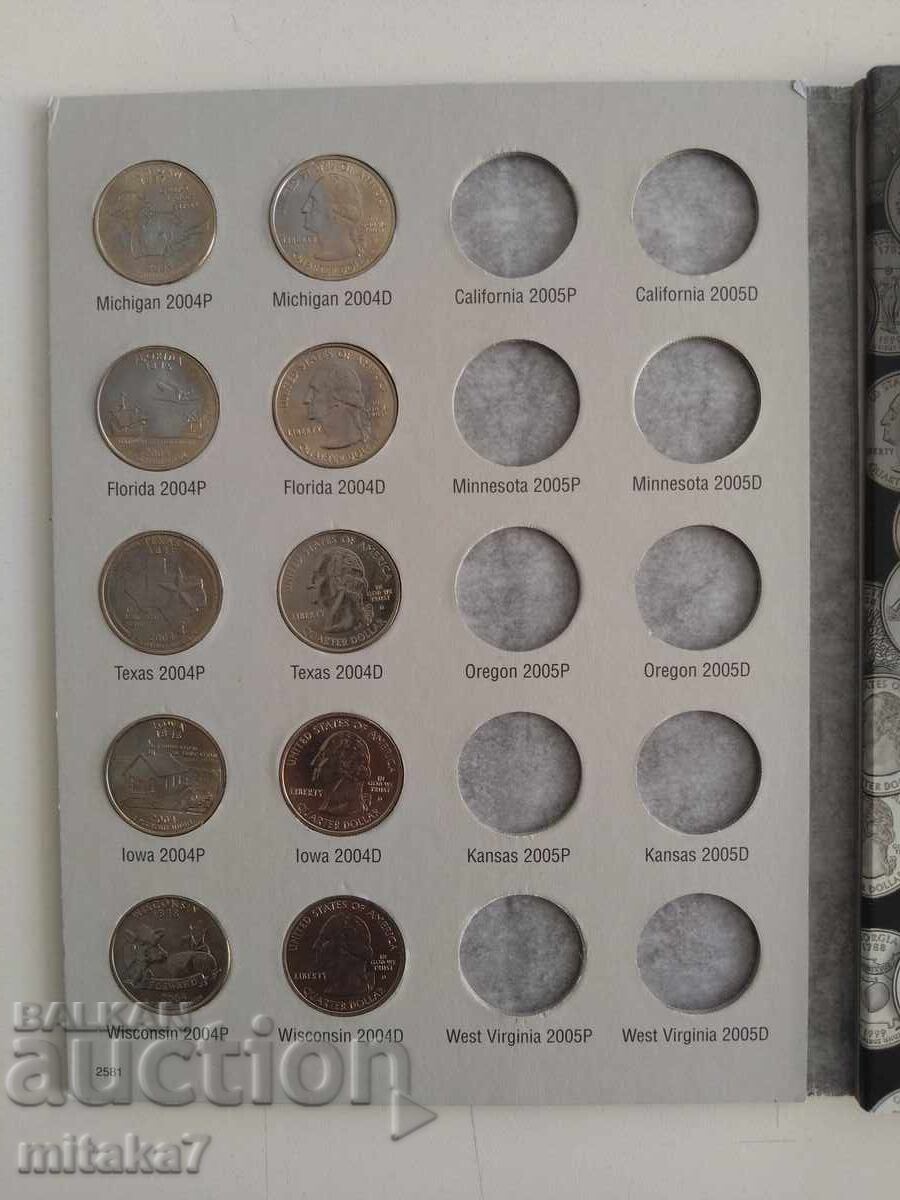 10 τεμάχια 1/4 δολαρίου σε άλμπουμ, ΗΠΑ με τιμή 24.00 BGN | € 12.27