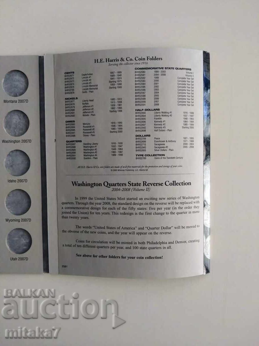 Παράδοση 10 τεμάχια 1/4 δολαρίου σε άλμπουμ, ΗΠΑ