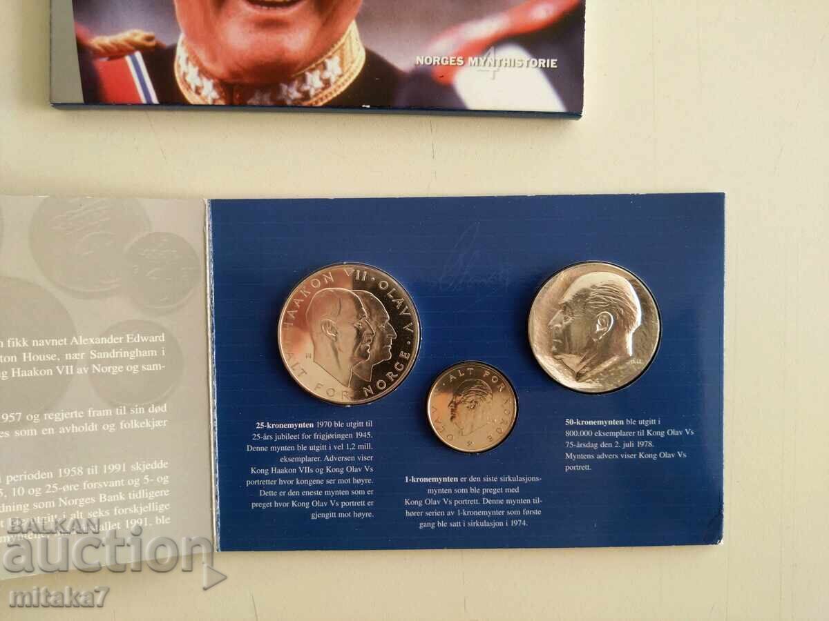 Сет 50 крони 1978/25 крони 1970, Норвегия с цена 176.00 лв. | € 89.99