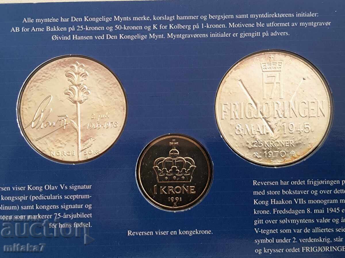 Delivery of Set of 50 Kroner 1978 / 25 Kroner 1970, Norway