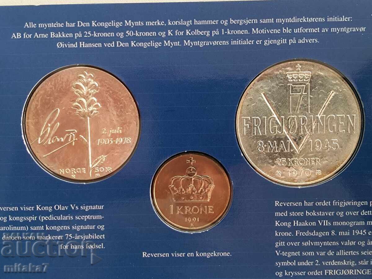 Set of 50 Kroner 1978 / 25 Kroner 1970, Norway - 5