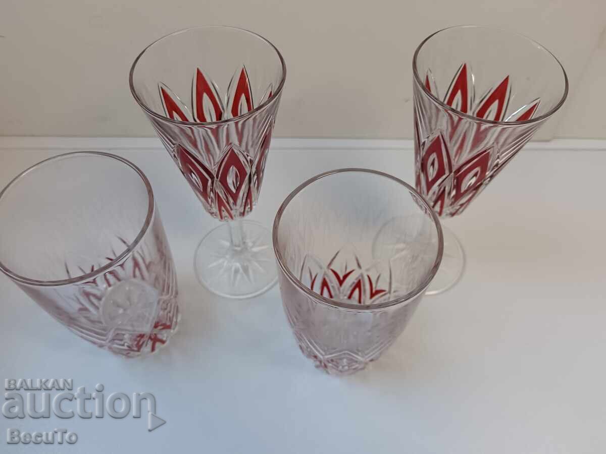 Glass set for two: 2 aperitif glasses and 2 for soft drinks - 6