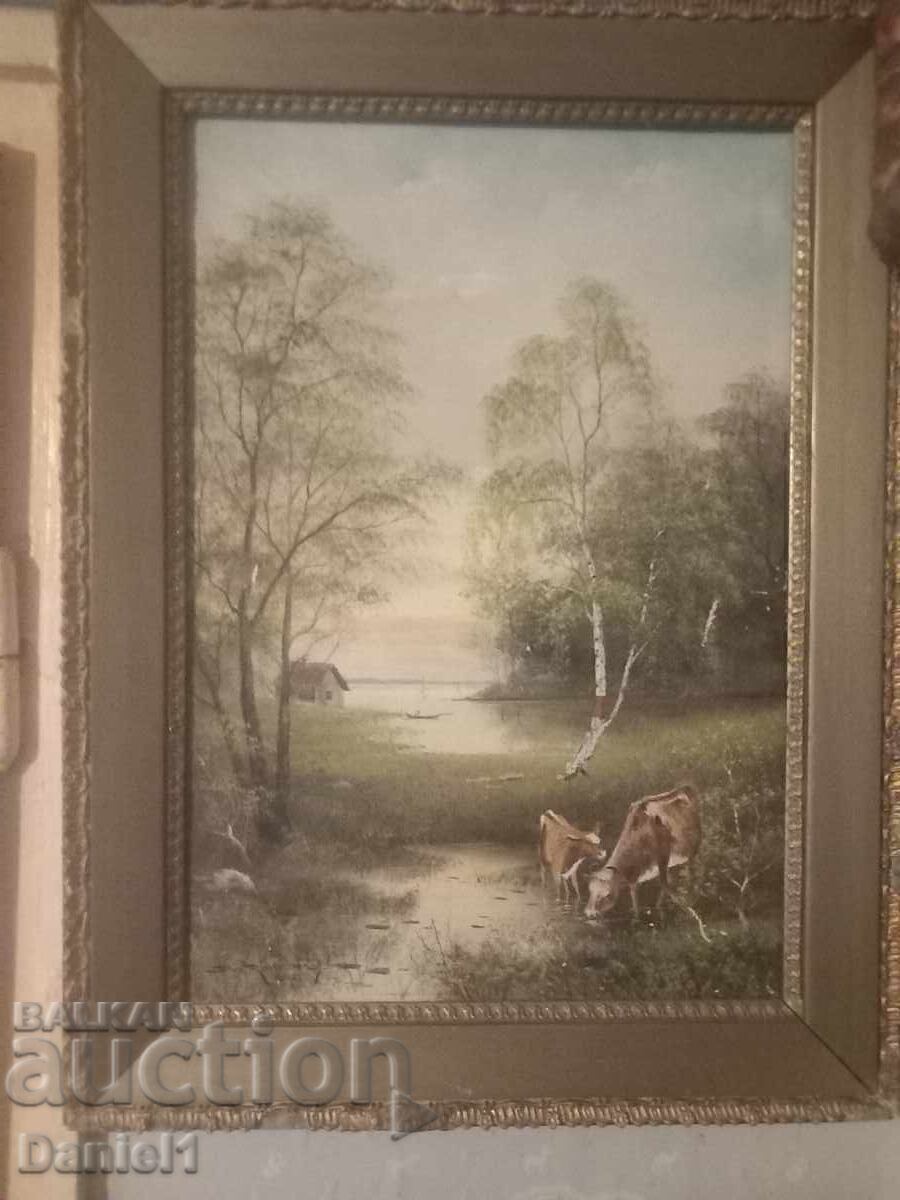 Tablou vechi de autor din 1895