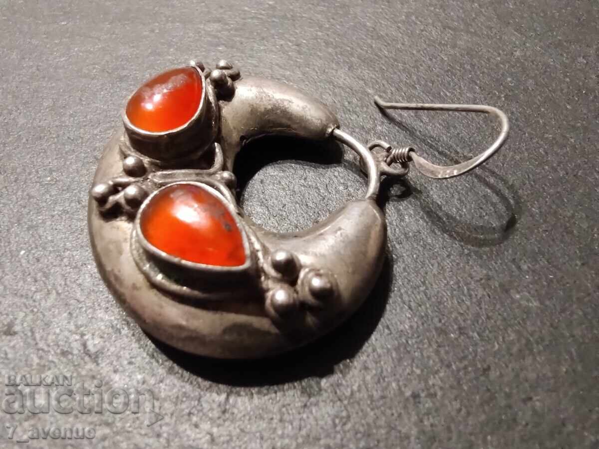 Single silver earring with Carnelian 21.09.25