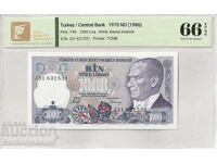 Turkey 1000 Lira 1970 Pick 196 66 EPQ Gem Uncirculated