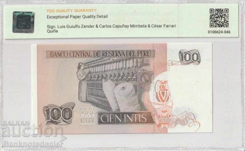 Peru 100 Intis 1987 Pick 133 66 EPQ Gem Unc с цена 55.00 лв. | € 28.12