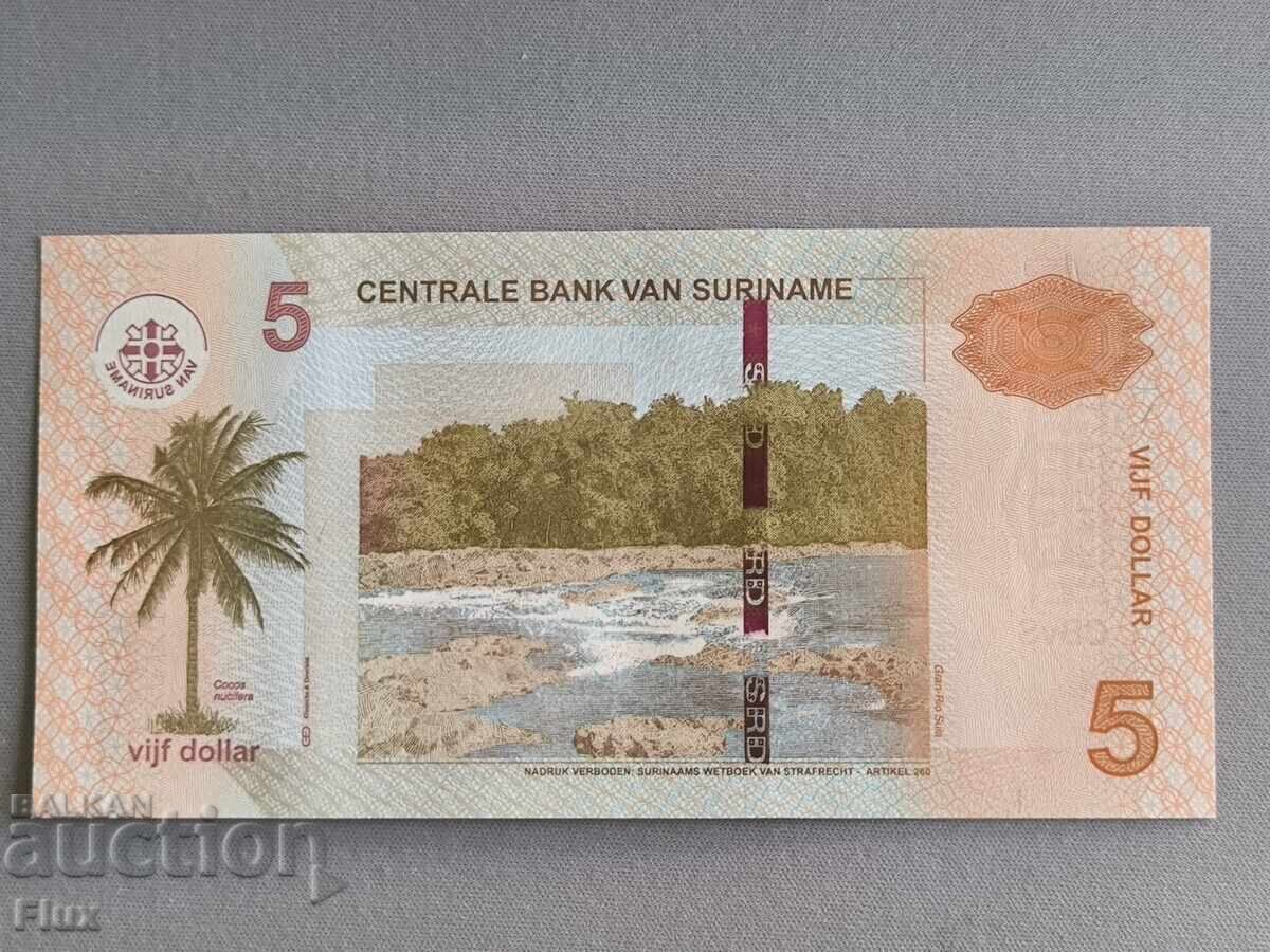 Банкнота - Суринам - 5 долара UNC | 2012г. с цена 5.50 лв. | € 2.81 Банкнота - Суринам - 5 долара UNC | 2012г. с цена 5.50 лв. | € 2.81