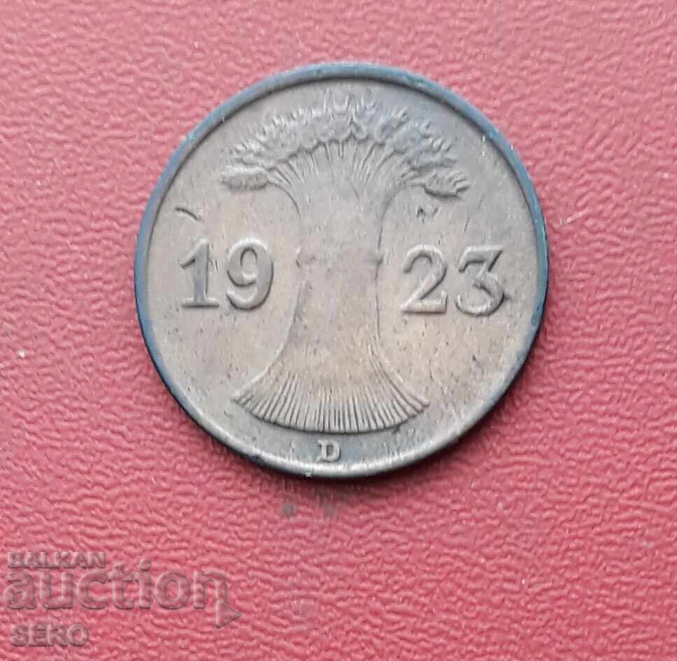 Germany - 1 Pfennig 1923 D - Munich - Rare Year with price 1.51 BGN | € 0.77 Germany - 1 Pfennig 1923 D - Munich - Rare Year with price 1.51 BGN | € 0.77