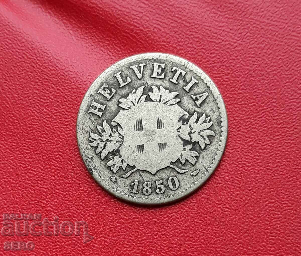Switzerland-20 Rapen 1850 with price 7.00 BGN | € 3.58