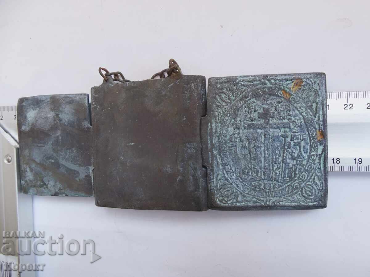 Auction  Old, triptych, pocket, icon, Jesus Christ, Theotokos