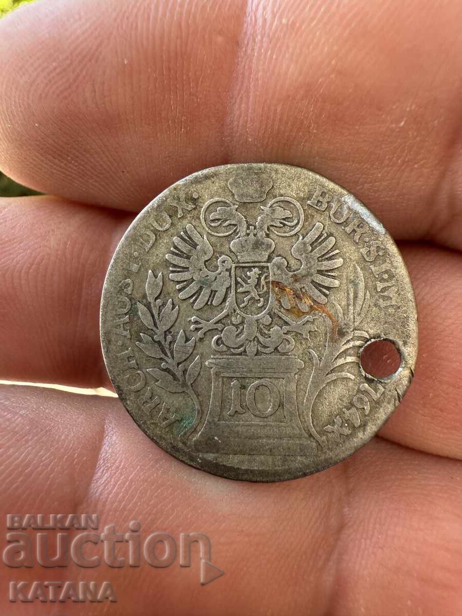 10 Kreuzer Maria Theresa 1764 with price 30.00 BGN | € 15.34