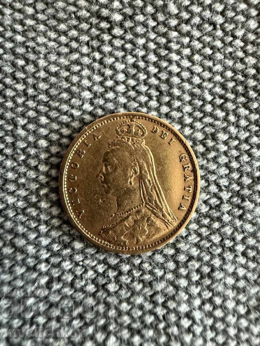 ½ Suveran 1892 Victoria UK(½ Suveren Viktoriya) - (aur)